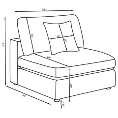 Serene 6-piece Upholstered Modular Sectional Sofa Charcoal - 551324-SET