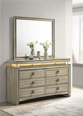 Giselle 8-drawer Dresser with Mirror Rustic Beige - 224393M