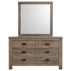 Frederick 6-drawer Dresser with Mirror Weathered Oak - 222963M
