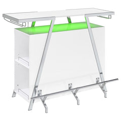 Araceli Home Bar Wine Cabinet White High Gloss and Chrome - 182355