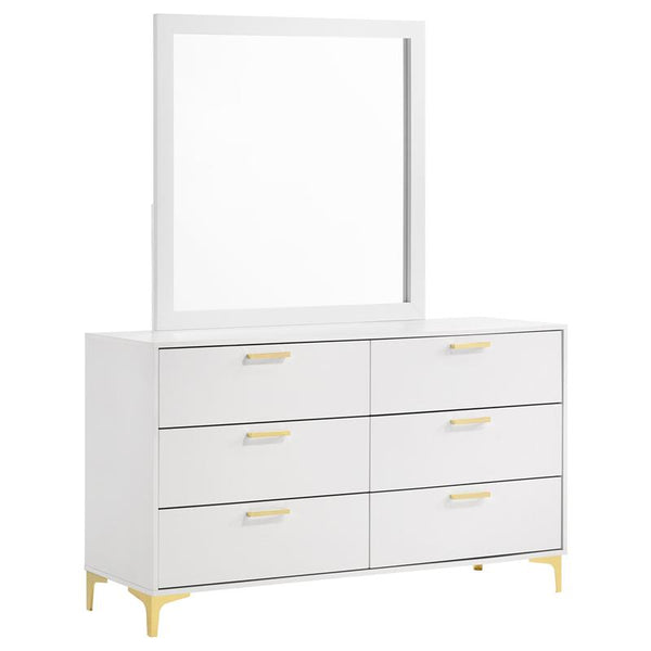 Kendall 6-drawer Dresser with Mirror White - 224403M