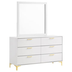 Kendall 6-drawer Dresser with Mirror White - 224403M