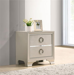 Salford 2-drawer Nightstand Metallic Sterling - 222722