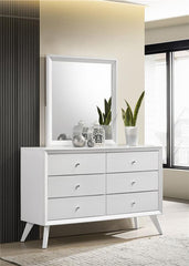 Janelle 6-drawer Dresser with Mirror White - 223653M