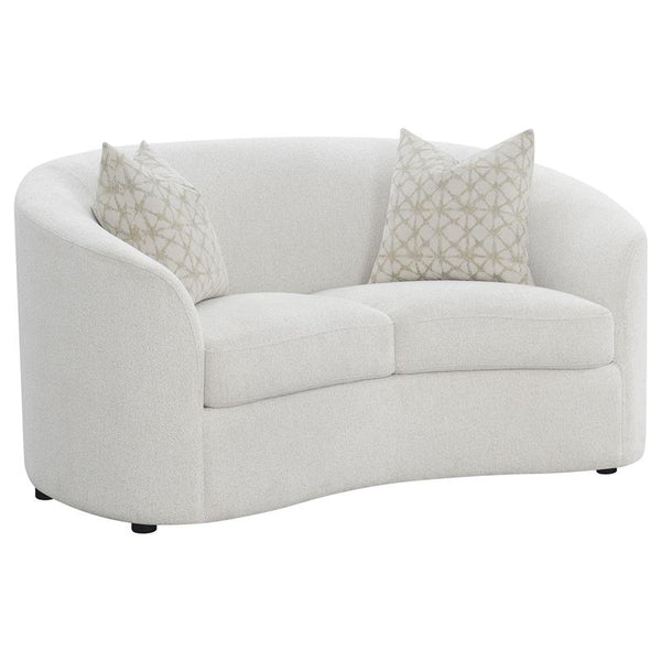 Rainn Boucle Upholstered Sloped Arm Loveseat Latte - 509172