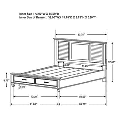Franco 5-piece California King Bedroom Set Distressed White - 205330KW-S5