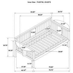 Bethany Wood Twin Daybed with Drop-down Tables Grey - 300838