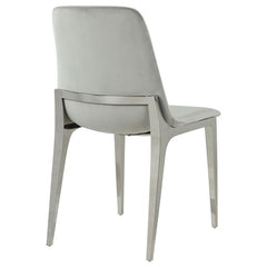 Irene Upholstered Side Chairs Light Grey and Chrome (Set of 4) - 110402