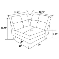 Churchill 6-piece Upholstered Modular Sectional Sofa Grey - 551301-SET