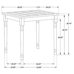 Carlene 5-piece Square Windsor Dining Table Set White - 4191-S5
