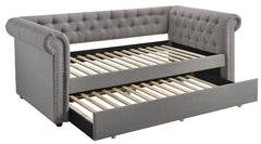 Kepner Upholstered Twin Daybed with Trundle Grey - 300549