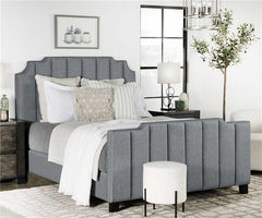 Fiona Upholstered Full Panel Bed Light Grey - 306029F