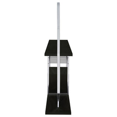 Risley 2-door Circular LED Home Bar with Wine Storage Dark Charcoal - 182799