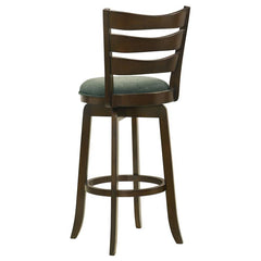 Murphy Ladder Back Pub Height Swivel Bar Stool Dark Cherry and Hunter Green - 181379