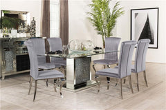 Marilyn Pedestal Rectangle Glass Top Dining Table Mirror - 115571N