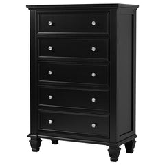 Sandy Beach 5-drawer Chest Black - 201325