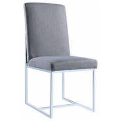 Mackinnon Upholstered Side Chairs Grey and Chrome (Set of 2) - 107143