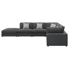 Serene 6-piece Upholstered Modular Sectional Sofa Charcoal - 551324-SET