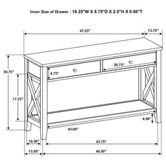 Hollis 2-drawer Wood Entryway Console Table Brown and White - 708099