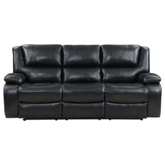 Camila 2-piece Upholstered Motion Reclining Sofa Set Black - 610244-S2