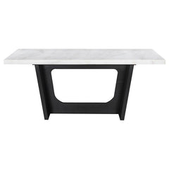 Sherry 7-piece Rectangular Marble Top Dining Set Sand and White - 115511-S7S