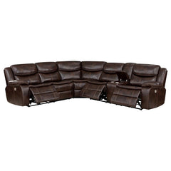 Sycamore Upholstered Power Reclining Sectional Sofa Brown - 610190P
