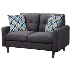 Watsonville Upholstered Track Arm Tufted Loveseat Grey - 552002