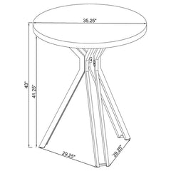 Edgerton Round Wood Top Bar Table Dark Oak and Chrome - 183131
