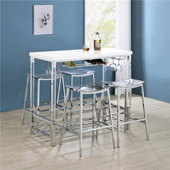 Jovani Acrylic Backless Bar Stools Clear and Chrome (Set of 2) - 182359
