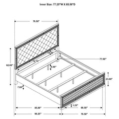 Eleanor Wood California King Panel Bed White - 223561KW