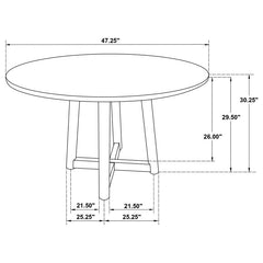 Dinah Round Solid Wood Dining Table Walnut - 108471
