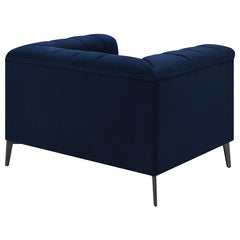 Chalet Upholstered Tuxedo Arm Tufted Chair Blue - 509213