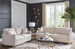 Corliss 2-piece Upholstered Arched Arm Sofa Set Beige - 508821-S2