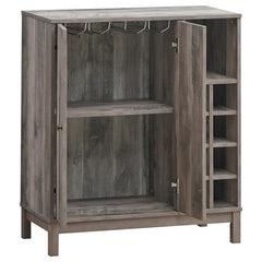 Cheyenne 2-door Wine Cabinet with Stemware Rack Weathered Acacia - 183600