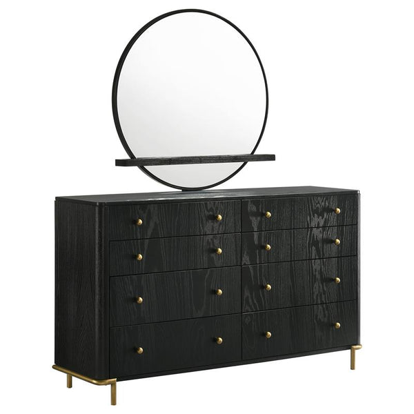 Arini 8-drawer Dresser with Mirror Black - 224333M