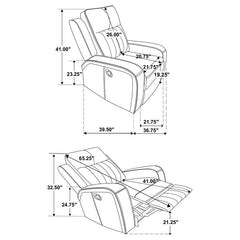 Raelynn Upholstered Track Arm Recliner Grey - 603193