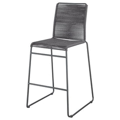 Jerome Upholstered Bar Stools with Footrest (Set of 2) Charcoal and Gunmetal - 192064