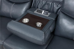 Sloane 3-piece Upholstered Reclining Sofa Set Blue - 610271-S3