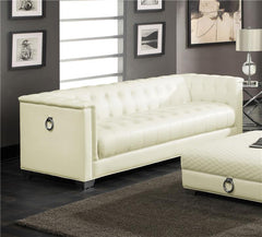 Chaviano Upholstered Track Arm Sofa Pearl White - 505391
