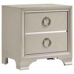 Salford 2-drawer Nightstand Metallic Sterling - 222722