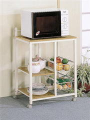 Kelvin 2-shelf Mobile Kitchen Cart Natural Brown and White - 2506