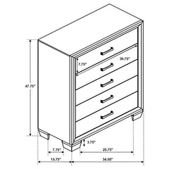 Brandon 5-drawer Chest Medium Warm Brown - 205325