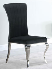 Betty Upholstered Side Chairs Black and Chrome (Set of 4) - 105072
