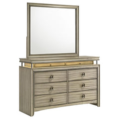 Giselle 8-drawer Dresser with Mirror Rustic Beige - 224393M