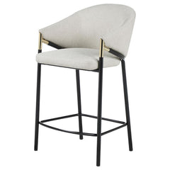 Chadwick Sloped Arm Counter Height Stools Beige and Glossy Black (Set of 2) - 183436
