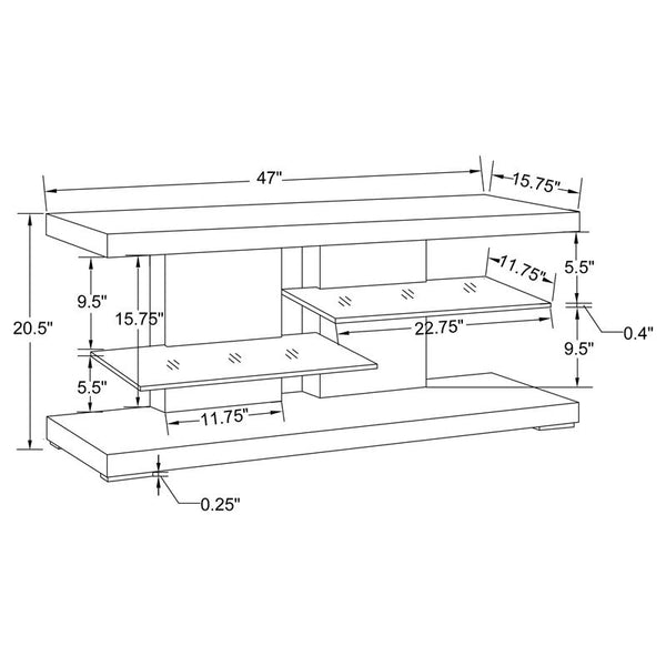 Cogswell 2-shelf Wood 47" TV Stand White High Gloss - 700824