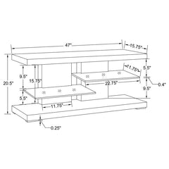 Cogswell 2-shelf Wood 47" TV Stand White High Gloss - 700824