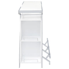 Araceli Home Bar Wine Cabinet White High Gloss and Chrome - 182355