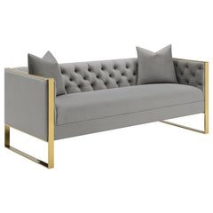 Eastbrook 2-piece Velvet Upholstered Tufted Sofa Set Grey - 509111-S2