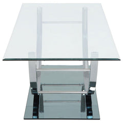 Danville Rectangular U-Shaped Glass Top Coffee Table Chrome - 704988